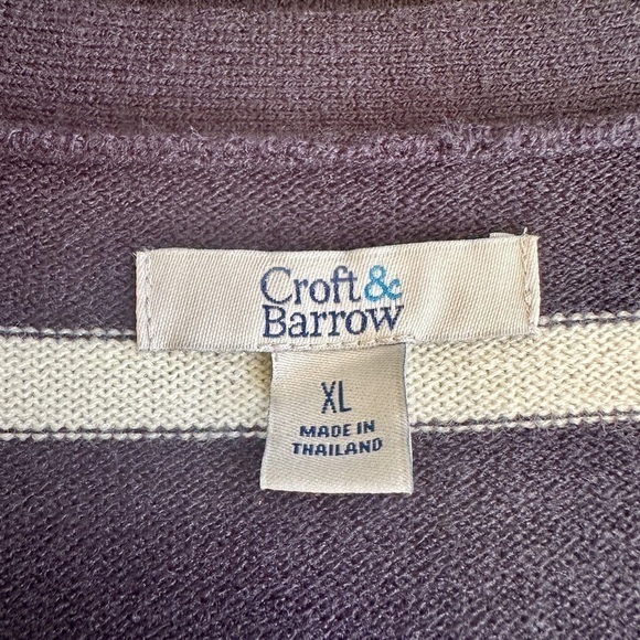 CROFT & BARROW, WOMENS, BLACK & WHITE STRIPE, BUTTON DOWN CARDIGAN. SIZE XL - Picture 6 of 7